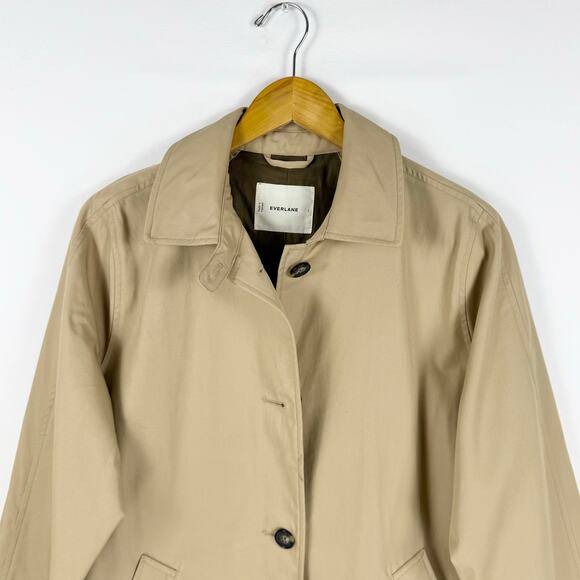 Everlane Women's The Mac Trench Coat Large Cornstalk Khaki Minimalist - Picture 4 of 16